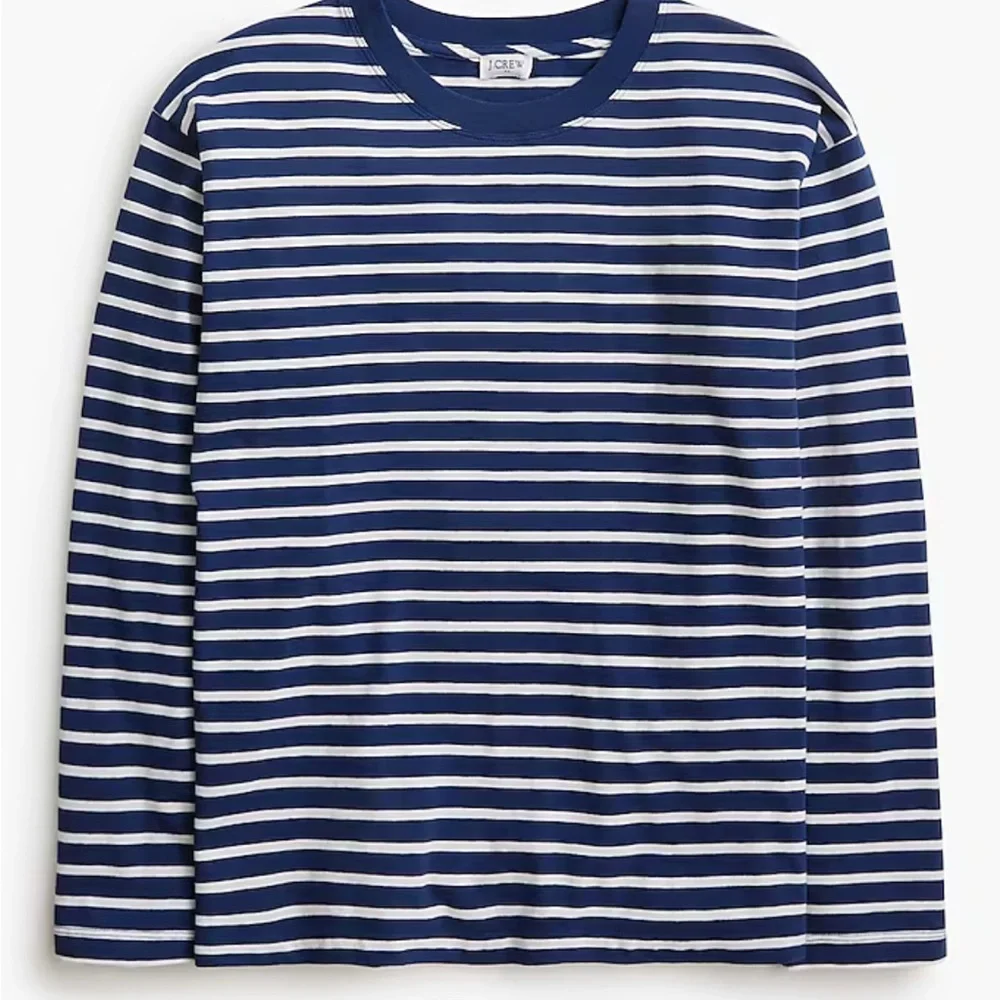 J Crew Navy/White Striped Women's Top-M - Picture 2 of 6